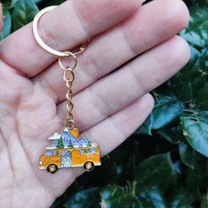 Retro Hippie Van Keychain